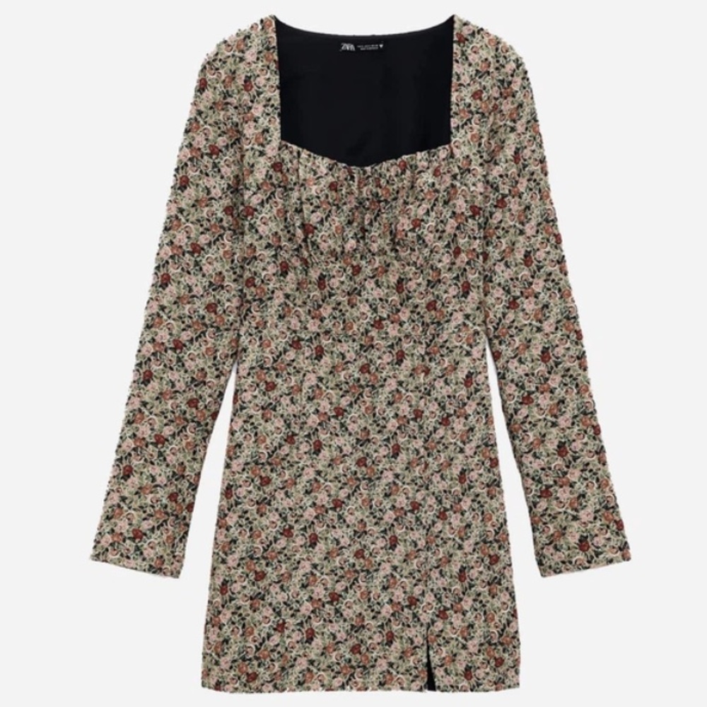ZARA FLORAL PRINT MINI DRESS MEDIUM